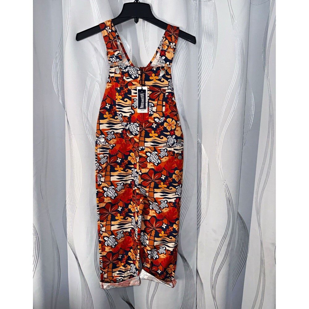 Vilebrequin Cotton Floral Turtle Print Jumpsuit Romper Size 8 Multicolor